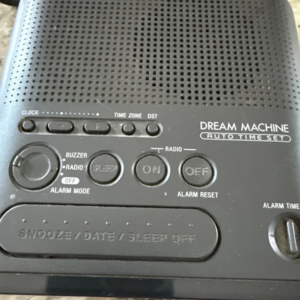 SONY DREAM‎ MACHINE Vintage Digital Alarm Clock AM FM Radio Black 4182 Tested